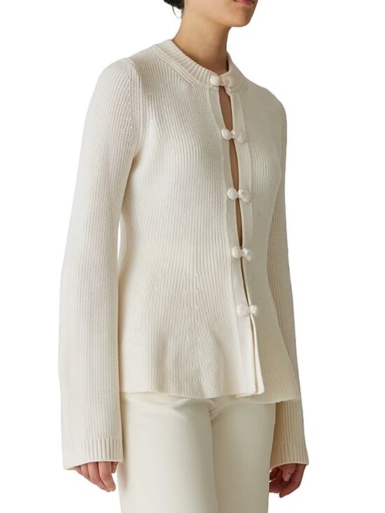 Rebecca Taylor Sweaters - Rebecca Taylor Novelty Wool Peplum Cardi Cream Size M